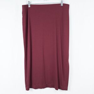 J Jill Wearever‎ Collection Pull On Stretch Midi Skirt Medium Bordeaux Side Slit